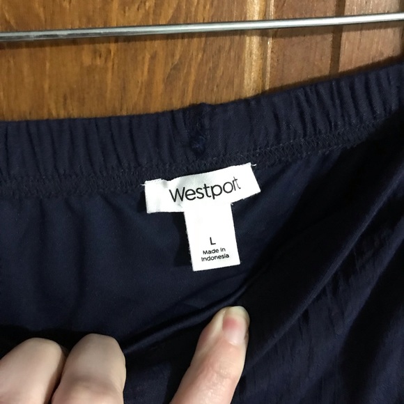 NWOT navy flowy midi skirt, lined - Picture 4 of 8